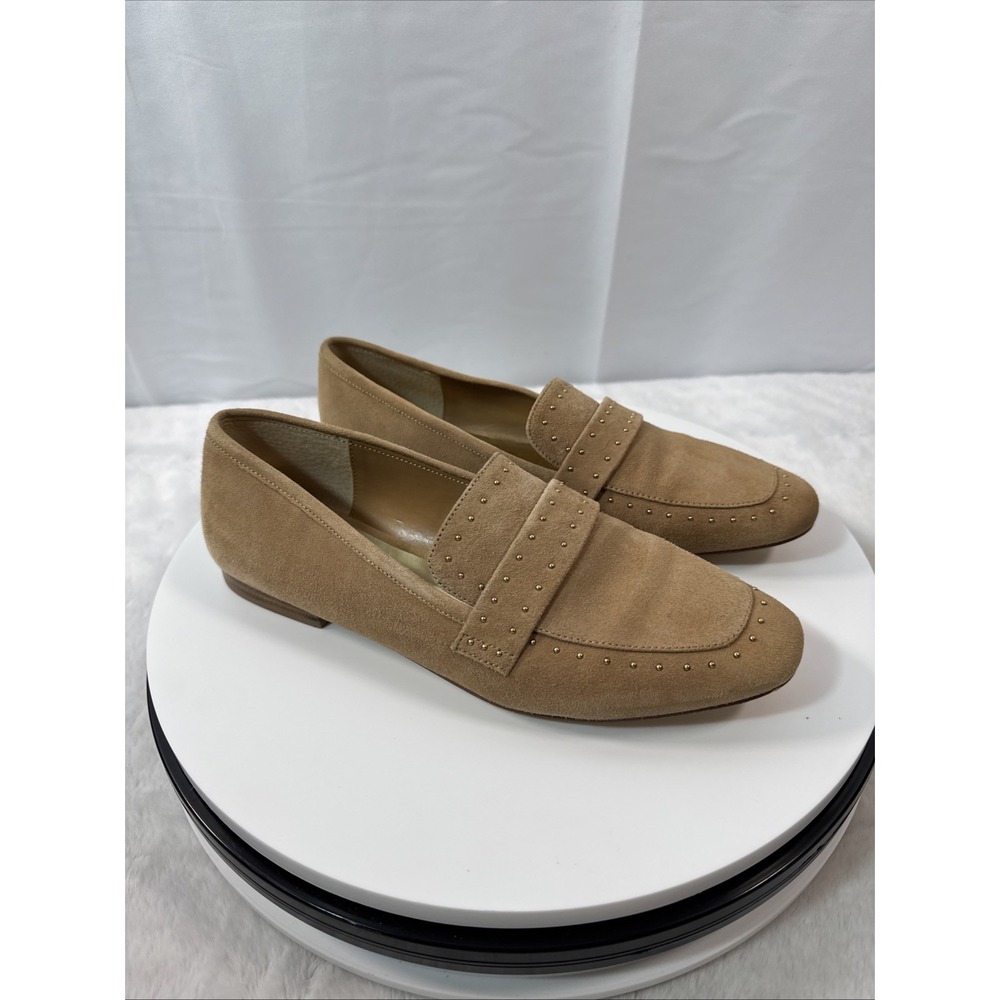 Bleeker & Bond Tan Suede W/ Gold Studs Loafers Size 8.5 Medium